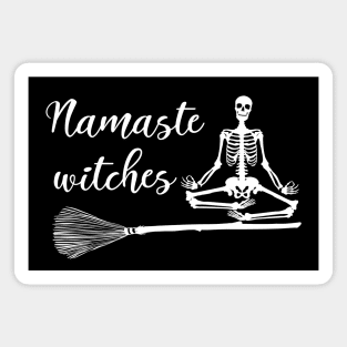 Namaste Witches Yoga Skeletons Funny Halloween Magnet